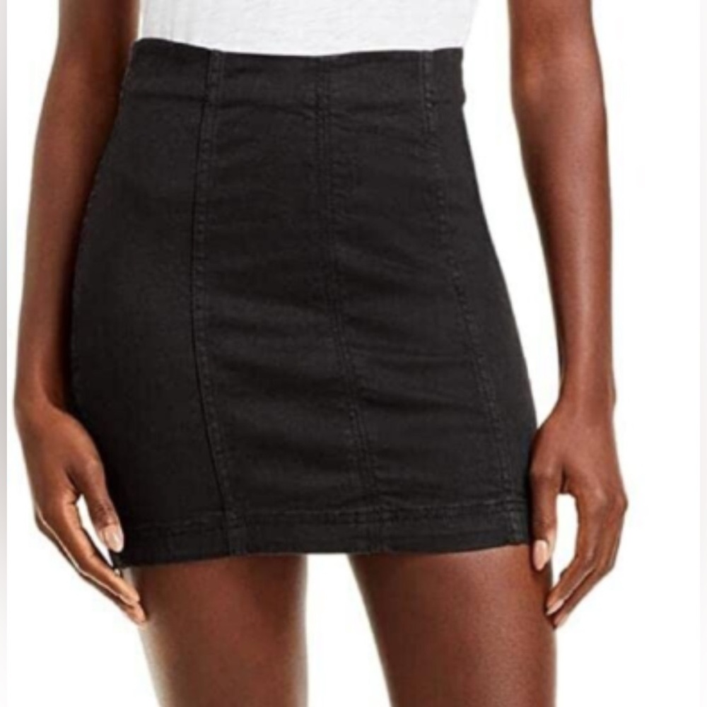 Free People, Chic Black Mini Skirt